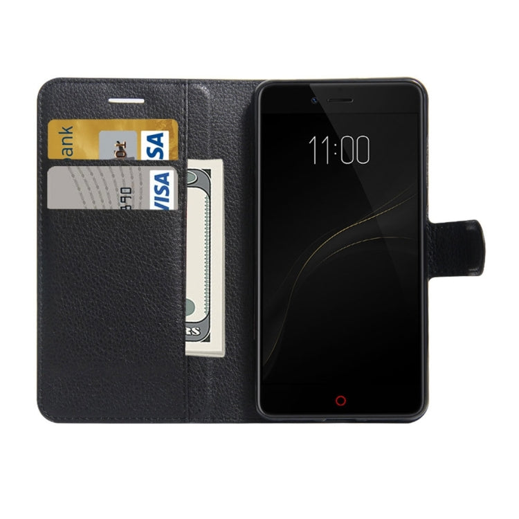 For ZTE Nubia Z11 MiniS Litchi Texture Horizontal Flip Leather Case with Holder & Card Slots & Wallet
