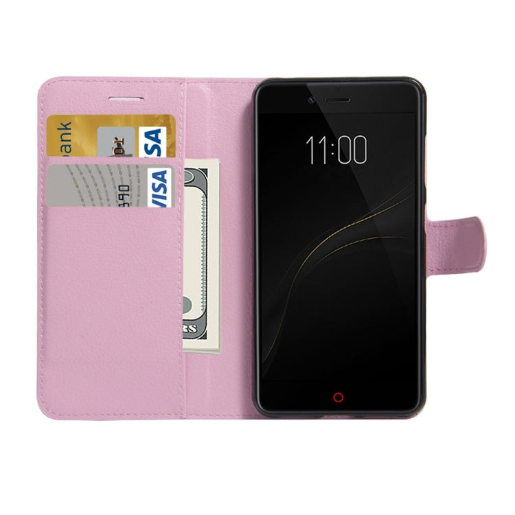 For ZTE Nubia Z11 MiniS Litchi Texture Horizontal Flip Leather Case with Holder & Card Slots & Wallet
