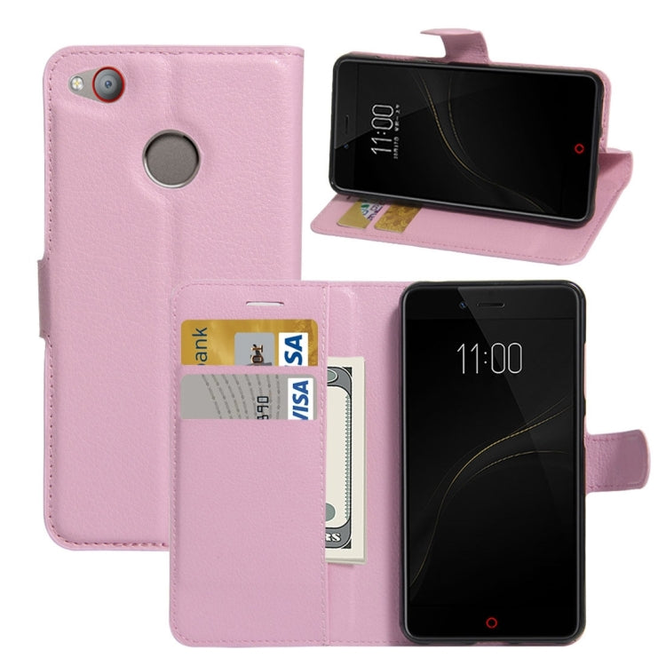 For ZTE Nubia Z11 MiniS Litchi Texture Horizontal Flip Leather Case with Holder & Card Slots & Wallet