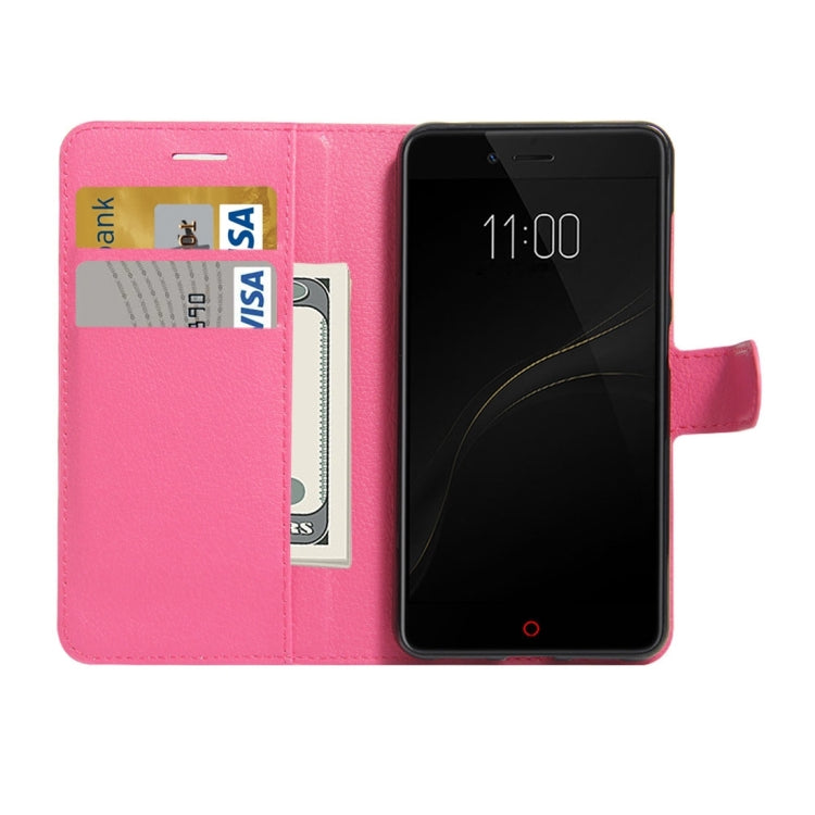 For ZTE Nubia Z11 MiniS Litchi Texture Horizontal Flip Leather Case with Holder & Card Slots & Wallet