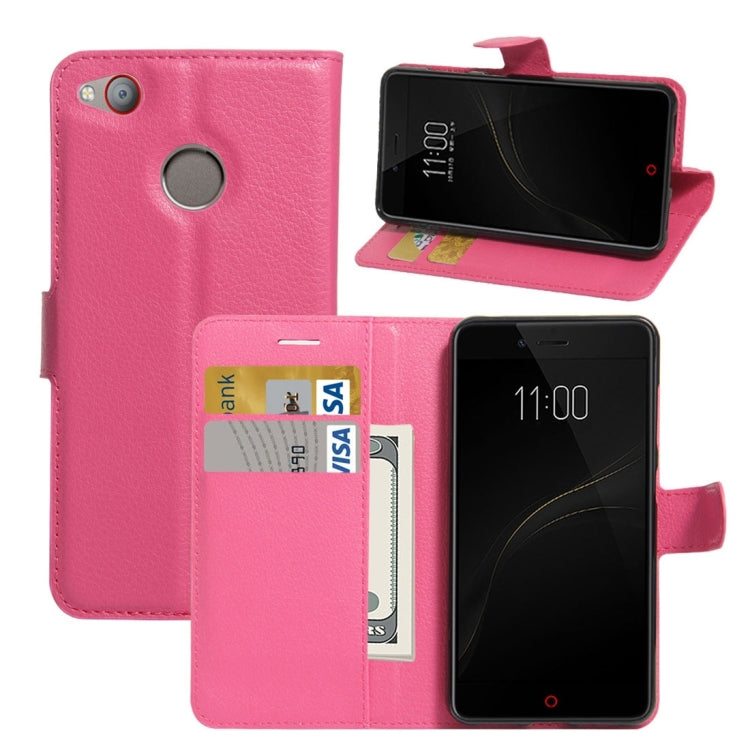 For ZTE Nubia Z11 MiniS Litchi Texture Horizontal Flip Leather Case with Holder & Card Slots & Wallet