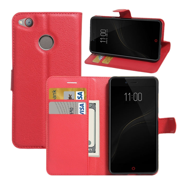 For ZTE Nubia Z11 MiniS Litchi Texture Horizontal Flip Leather Case with Holder & Card Slots & Wallet