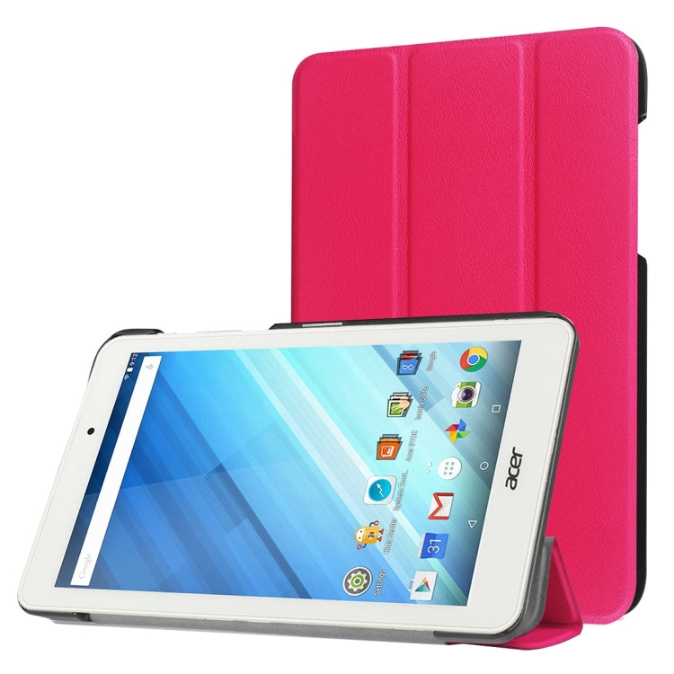 For Acer Iconia One 8 / B1-850 Custer Texture Horizontal Flip Solid Color Leather Case with Three-folding Holder