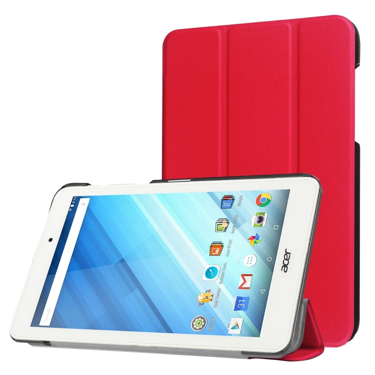 For Acer Iconia One 8 / B1-850 Custer Texture Horizontal Flip Solid Color Leather Case with Three-folding Holder