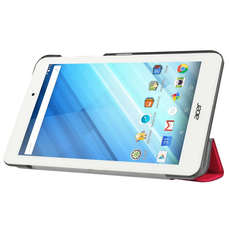 For Acer Iconia One 8 / B1-850 Custer Texture Horizontal Flip Solid Color Leather Case with Three-folding Holder