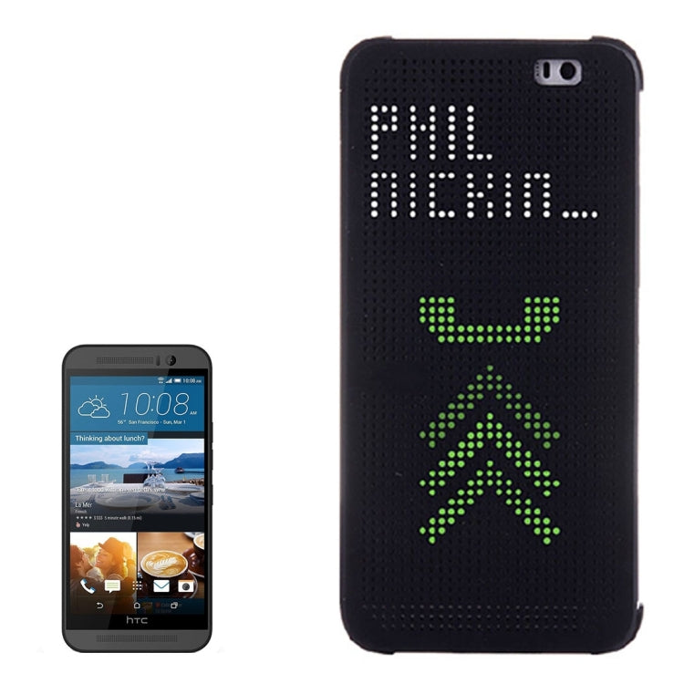 HTC One M9 Horizontal Flip Dot View Protective Case with Sleep / Wake-up Function
