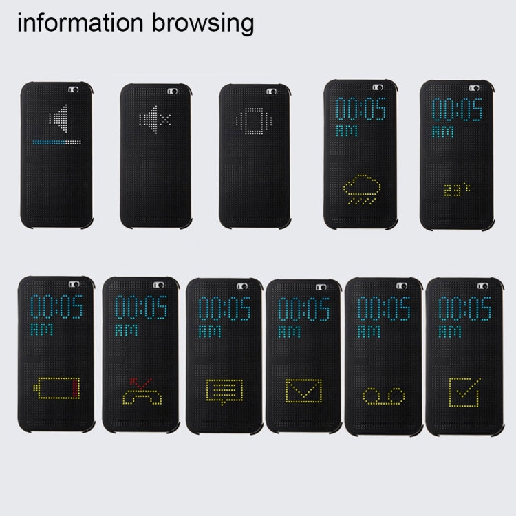 HTC One M9 Horizontal Flip Dot View Protective Case with Sleep / Wake-up Function