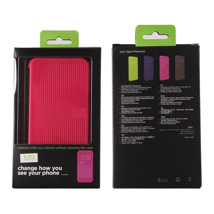 HTC One M9 Horizontal Flip Dot View Protective Case with Sleep / Wake-up Function