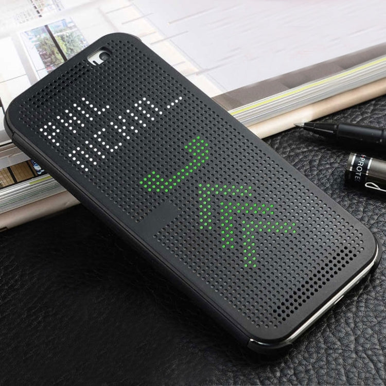 HTC One M9 Horizontal Flip Dot View Protective Case with Sleep / Wake-up Function