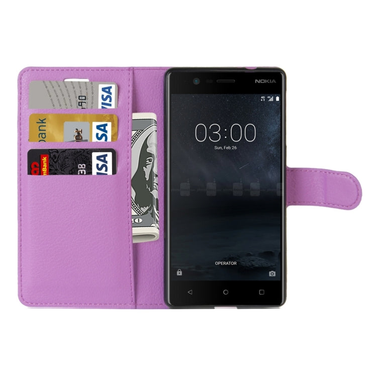 For Nokia 3 Litchi Texture Horizontal Flip Leather Case with Holder & Card Slots & Wallet