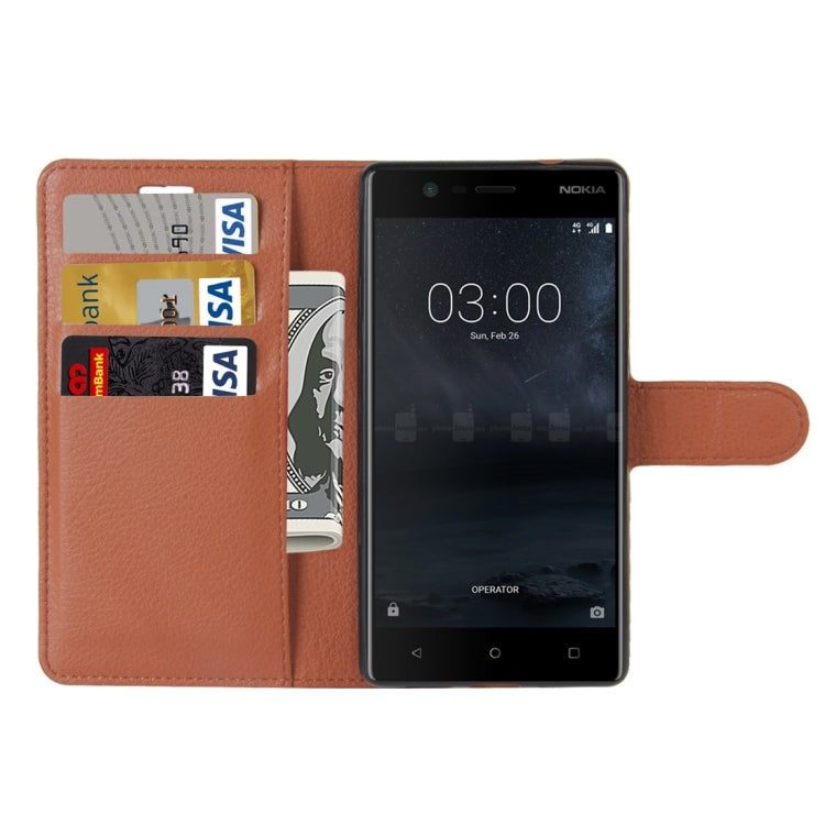 For Nokia 3 Litchi Texture Horizontal Flip Leather Case with Holder & Card Slots & Wallet