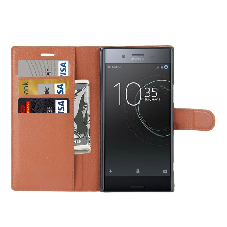For Sony Xperia XZ Premium Litchi Texture Horizontal Flip Leather Case with Holder & Card Slots & Wallet