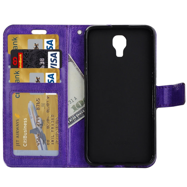 For LG X Screen Crazy Horse Texture Horizontal Flip PU Leather Case with Holder & Card Slots & Wallet