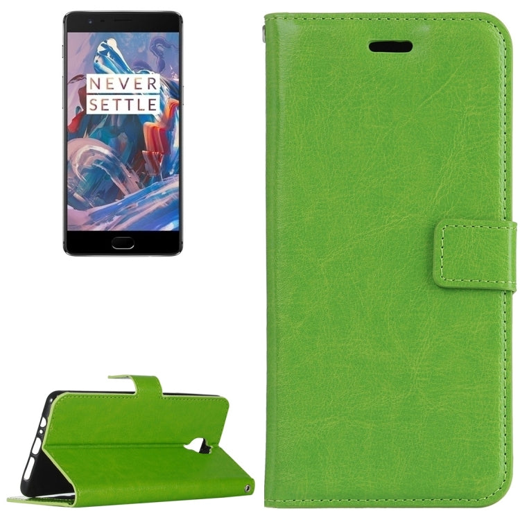 For OnePlus 3 Crazy Horse Texture Horizontal Flip PU Leather Case with Holder & Card Slots & Wallet