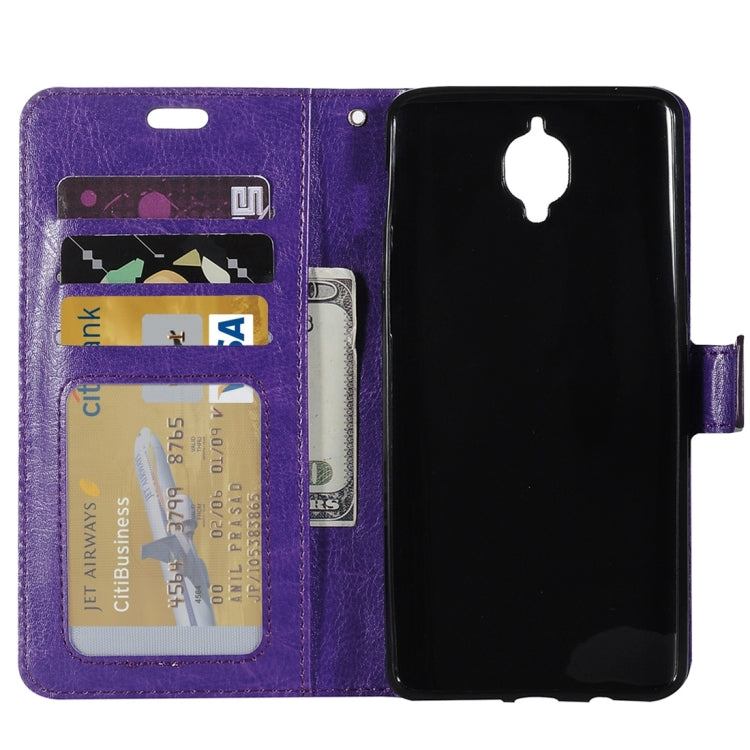 For OnePlus 3 Crazy Horse Texture Horizontal Flip PU Leather Case with Holder & Card Slots & Wallet