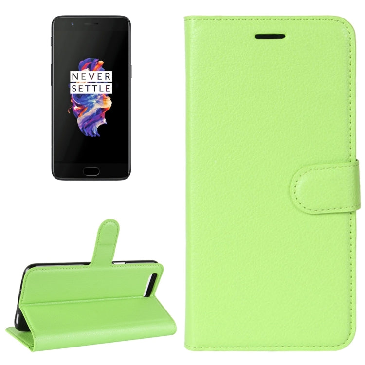 For OnePlus 5 Litchi Texture Horizontal Flip Leather Case with Holder & Card Slots & Wallet