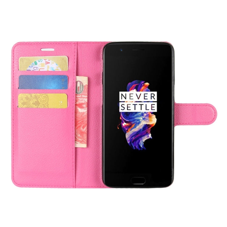 For OnePlus 5 Litchi Texture Horizontal Flip Leather Case with Holder & Card Slots & Wallet