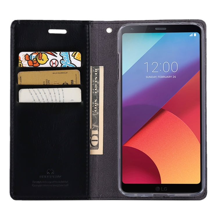 GOOSPERY BLUE MOON for LG G6 Crazy Horse Texture Horizontal Flip Leather Case with Card Slots & Wallet & Holder