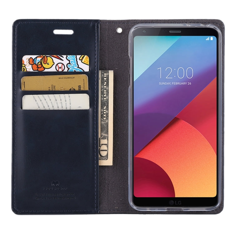 GOOSPERY BLUE MOON for LG G6 Crazy Horse Texture Horizontal Flip Leather Case with Card Slots & Wallet & Holder