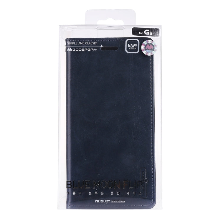 GOOSPERY BLUE MOON for LG G6 Crazy Horse Texture Horizontal Flip Leather Case with Card Slots & Wallet & Holder