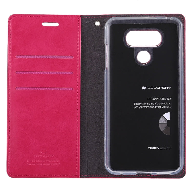 GOOSPERY BLUE MOON for LG G6 Crazy Horse Texture Horizontal Flip Leather Case with Card Slots & Wallet & Holder