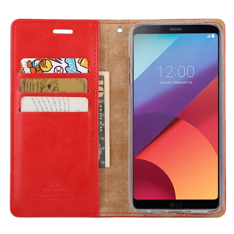 GOOSPERY BLUE MOON for LG G6 Crazy Horse Texture Horizontal Flip Leather Case with Card Slots & Wallet & Holder