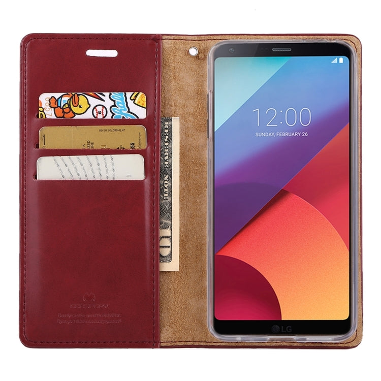 GOOSPERY BLUE MOON for LG G6 Crazy Horse Texture Horizontal Flip Leather Case with Card Slots & Wallet & Holder