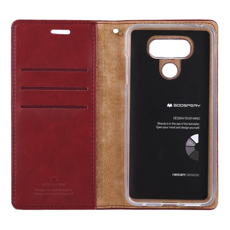 GOOSPERY BLUE MOON for LG G6 Crazy Horse Texture Horizontal Flip Leather Case with Card Slots & Wallet & Holder