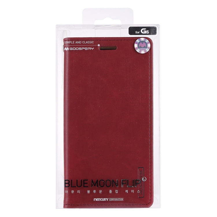 GOOSPERY BLUE MOON for LG G6 Crazy Horse Texture Horizontal Flip Leather Case with Card Slots & Wallet & Holder