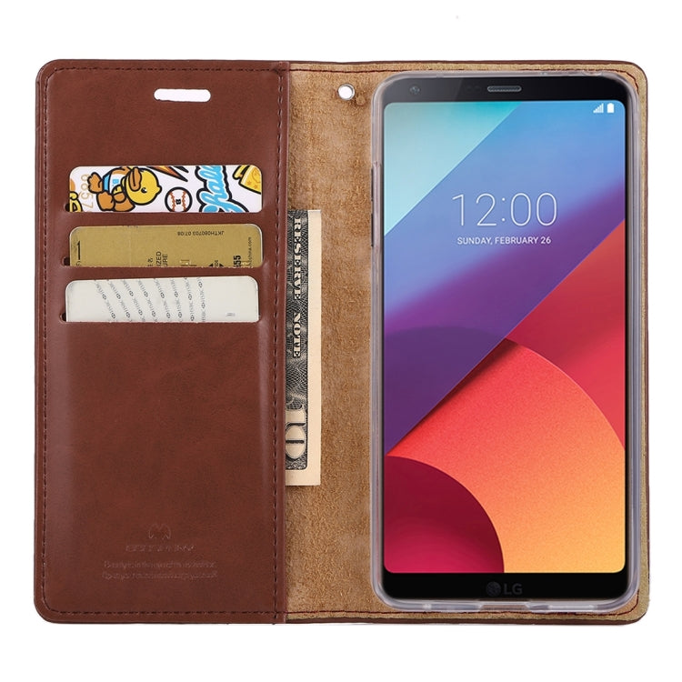 GOOSPERY BLUE MOON for LG G6 Crazy Horse Texture Horizontal Flip Leather Case with Card Slots & Wallet & Holder