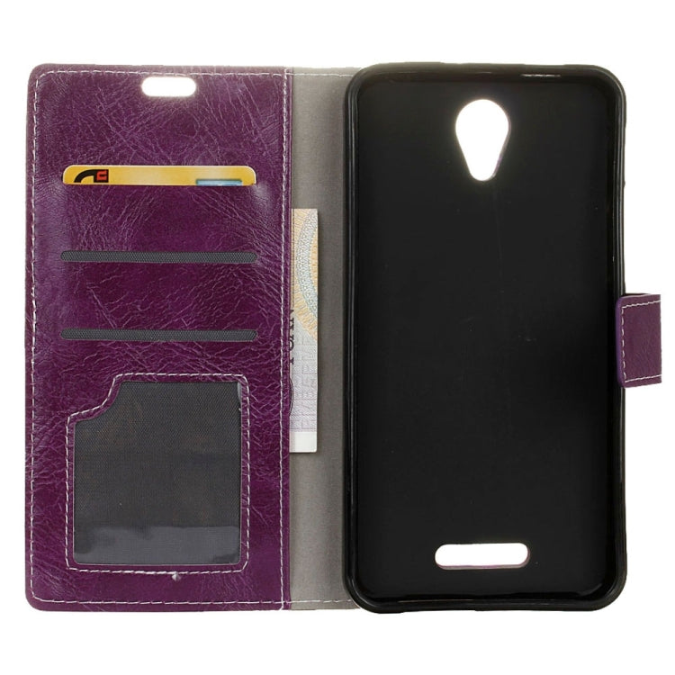 For Wiko Tommy 2 Retro Crazy Horse Texture Horizontal Flip Leather Case with Holder & Card Slots & Wallet & Photo Frame