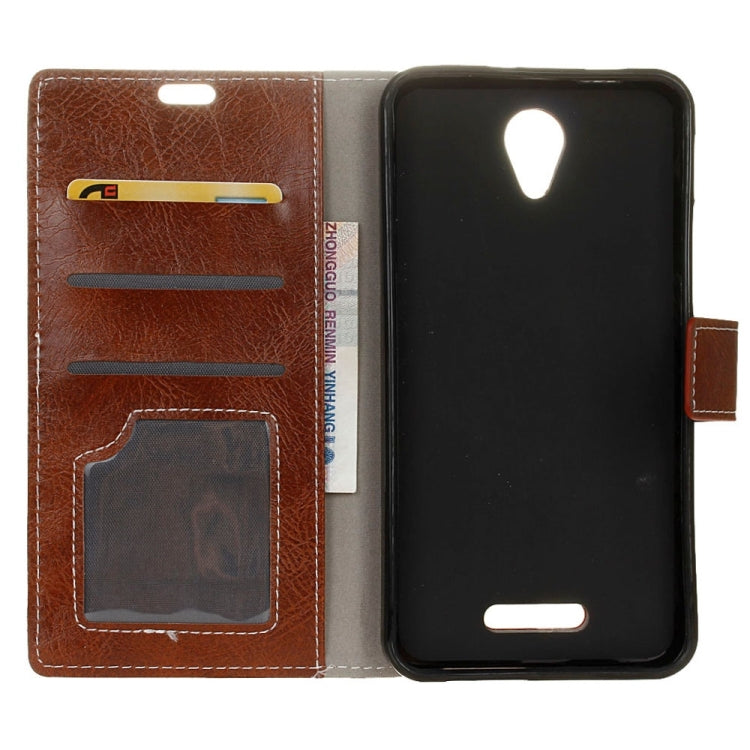 For Wiko Tommy 2 Retro Crazy Horse Texture Horizontal Flip Leather Case with Holder & Card Slots & Wallet & Photo Frame