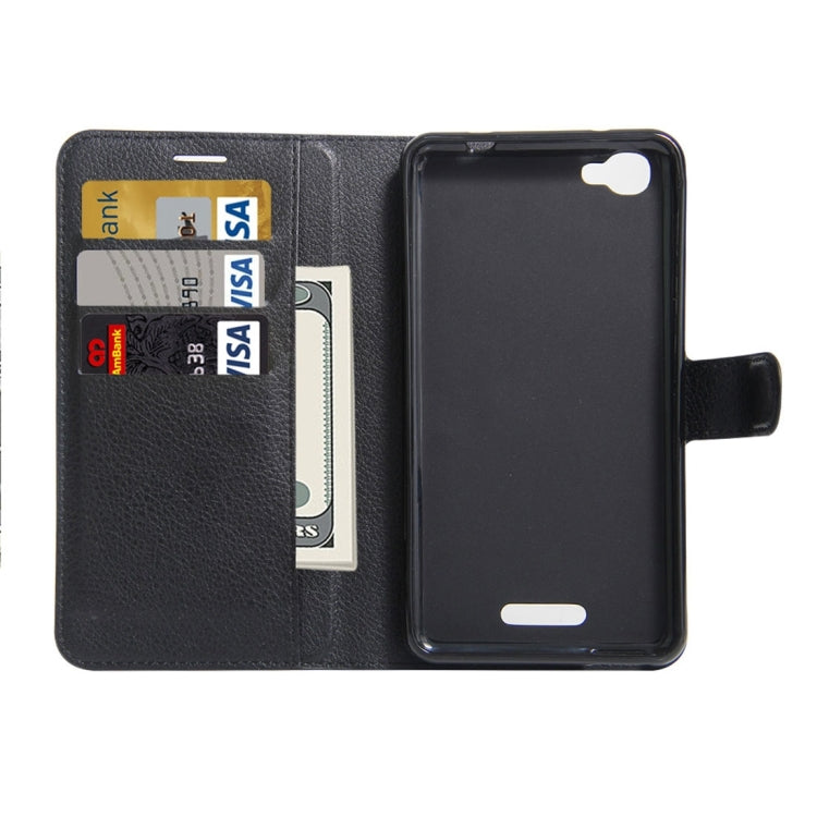 For Alcatel Pixi 4 Plus Power Litchi Texture Horizontal Flip Leather Case with Holder & Card Slots & Wallet