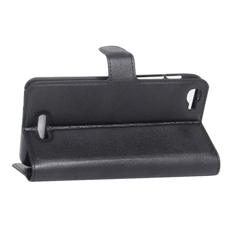 For Alcatel Pixi 4 Plus Power Litchi Texture Horizontal Flip Leather Case with Holder & Card Slots & Wallet