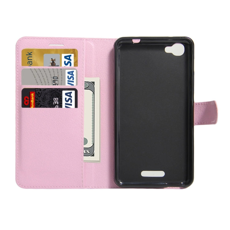 For Alcatel Pixi 4 Plus Power Litchi Texture Horizontal Flip Leather Case with Holder & Card Slots & Wallet