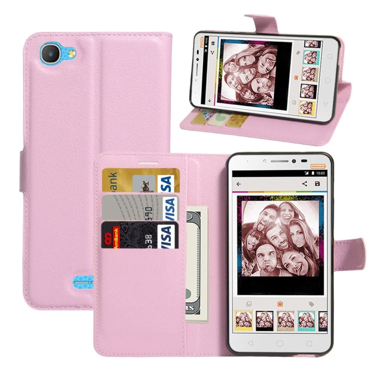 For Alcatel Pixi 4 Plus Power Litchi Texture Horizontal Flip Leather Case with Holder & Card Slots & Wallet