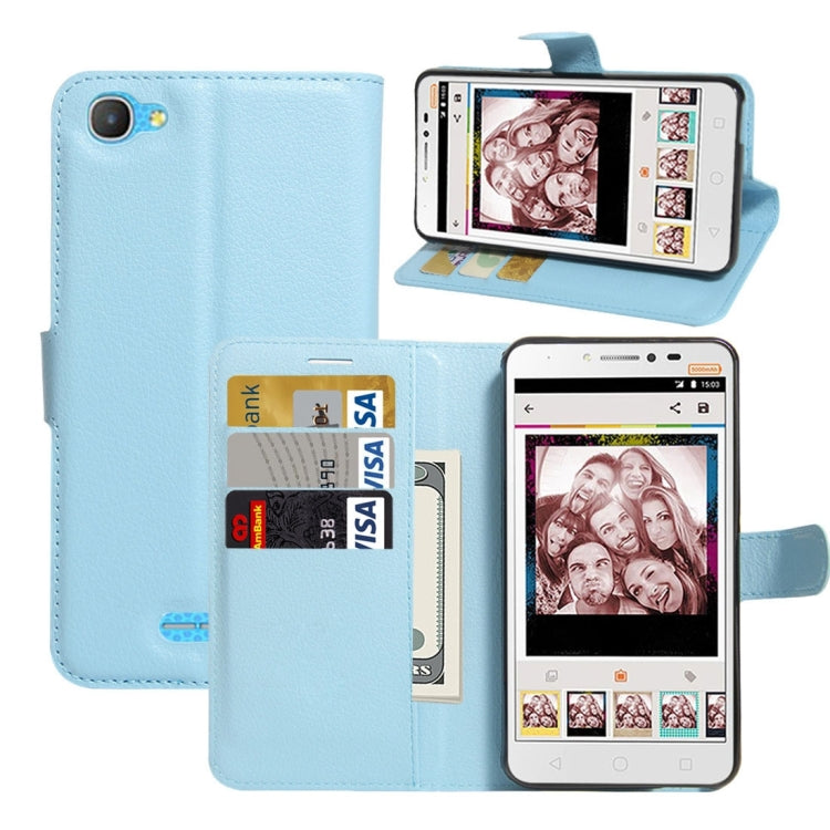 For Alcatel Pixi 4 Plus Power Litchi Texture Horizontal Flip Leather Case with Holder & Card Slots & Wallet