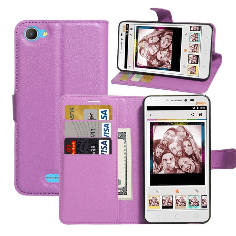 For Alcatel Pixi 4 Plus Power Litchi Texture Horizontal Flip Leather Case with Holder & Card Slots & Wallet