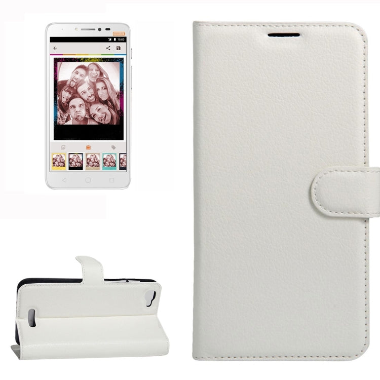 For Alcatel Pixi 4 Plus Power Litchi Texture Horizontal Flip Leather Case with Holder & Card Slots & Wallet