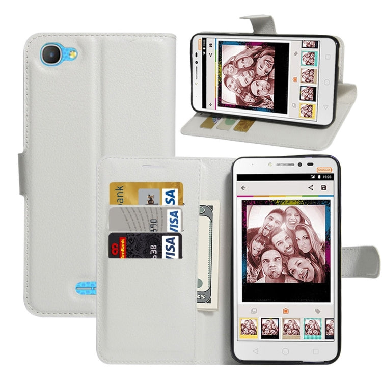 For Alcatel Pixi 4 Plus Power Litchi Texture Horizontal Flip Leather Case with Holder & Card Slots & Wallet