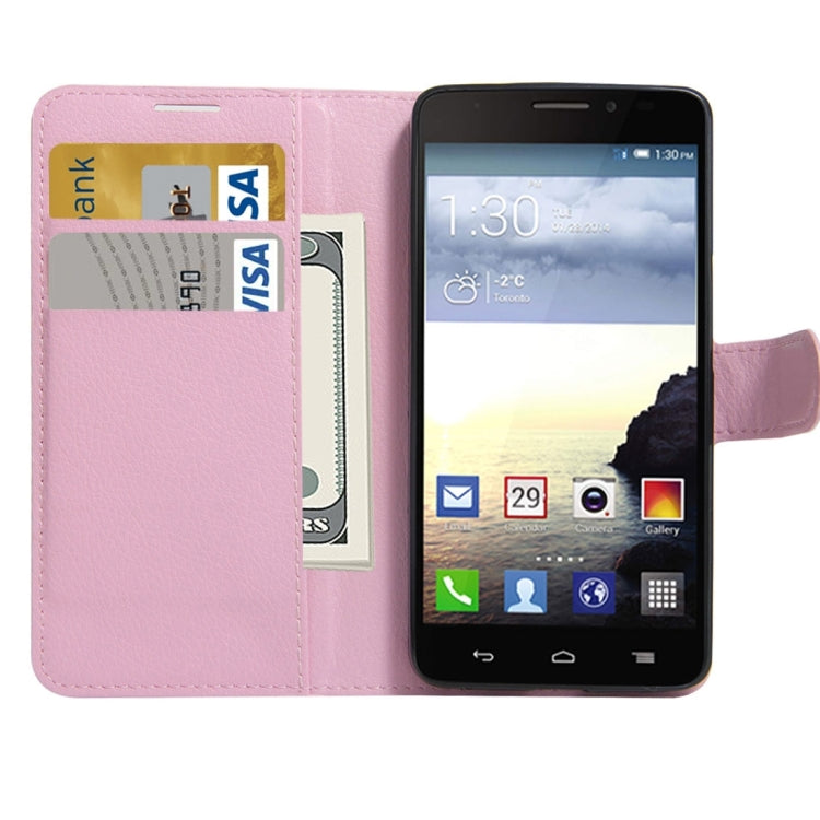For Alcatel One Touch Idol X Litchi Texture Horizontal Flip Leather Case with Holder & Card Slots & Wallet