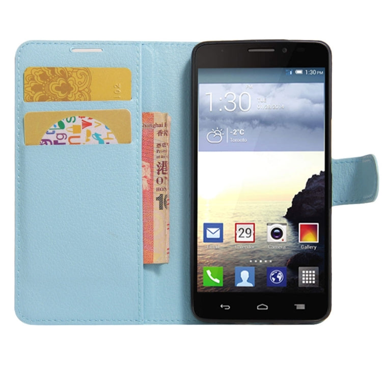 For Alcatel One Touch Idol X Litchi Texture Horizontal Flip Leather Case with Holder & Card Slots & Wallet