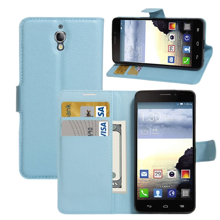 For Alcatel One Touch Idol X Litchi Texture Horizontal Flip Leather Case with Holder & Card Slots & Wallet