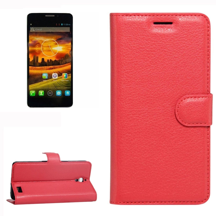 For Alcatel One Touch Idol X Litchi Texture Horizontal Flip Leather Case with Holder & Card Slots & Wallet
