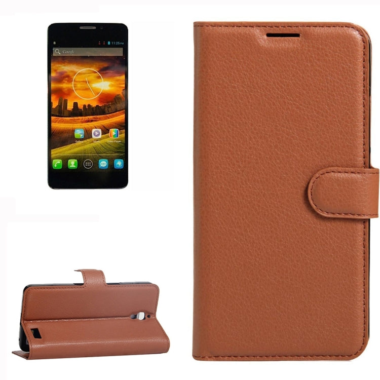 For Alcatel One Touch Idol X Litchi Texture Horizontal Flip Leather Case with Holder & Card Slots & Wallet