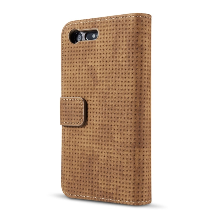 For Sony Xperia X Compact Retro Style Mesh Breathable Horizontal Flip Leather Case with Card Slot & Holder & Wallet