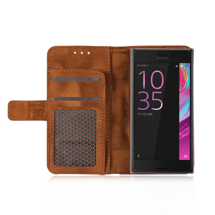 For Sony Xperia X Compact Retro Style Mesh Breathable Horizontal Flip Leather Case with Card Slot & Holder & Wallet