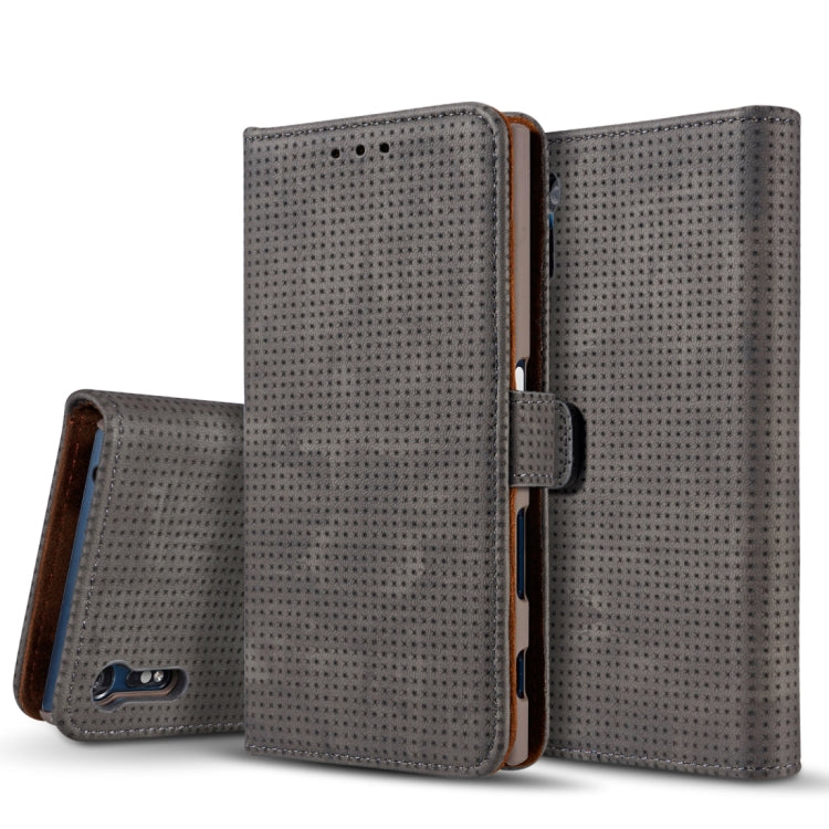 For Sony Xperia XZ Retro Style Mesh Breathable Horizontal Flip Leather Case with Card Slot & Holder & Wallet