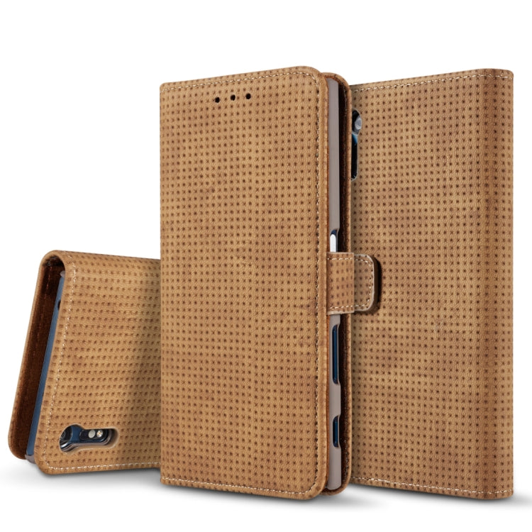 For Sony Xperia XZ Retro Style Mesh Breathable Horizontal Flip Leather Case with Card Slot & Holder & Wallet