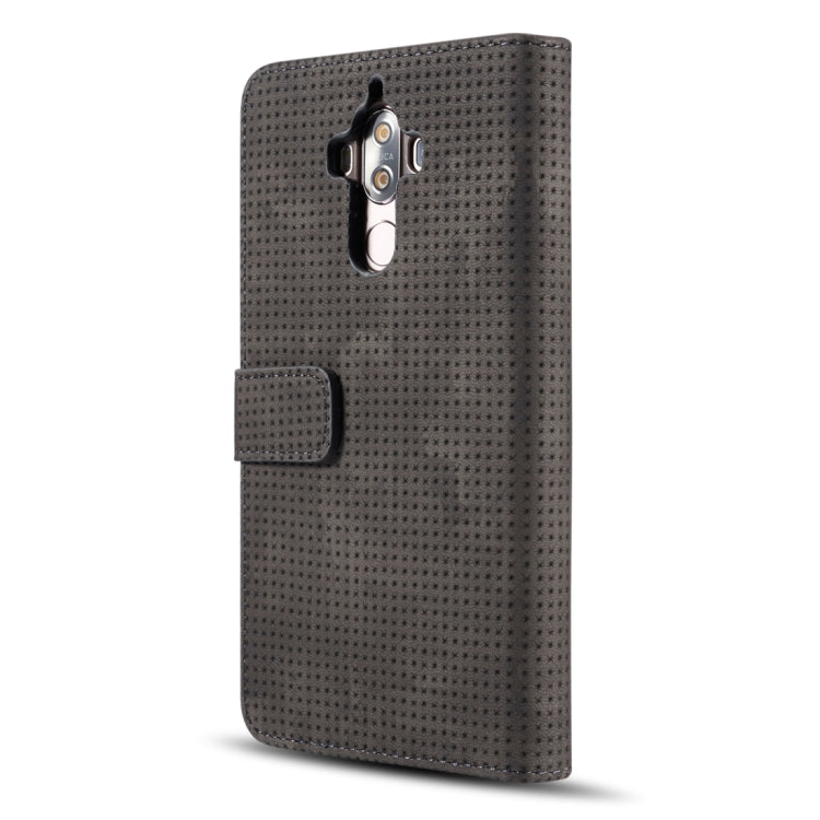 For Huawei Mate 9 Retro Style Mesh Breathable Horizontal Flip Leather Case with Card Slot & Holder & Wallet